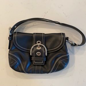 Coach Soho Black Leather Shoulder Bag